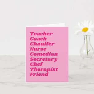 Mum Jobs Customisable Text Mother's Day Card