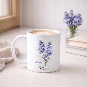 Mum July Birth Flower Larkspur Coffee Mug