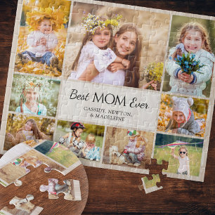 Mum Kids Children Mother Photo Collage Jigsaw Puzzle