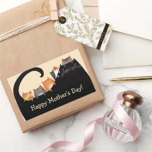 Mum & Kittens Rectangular Sticker