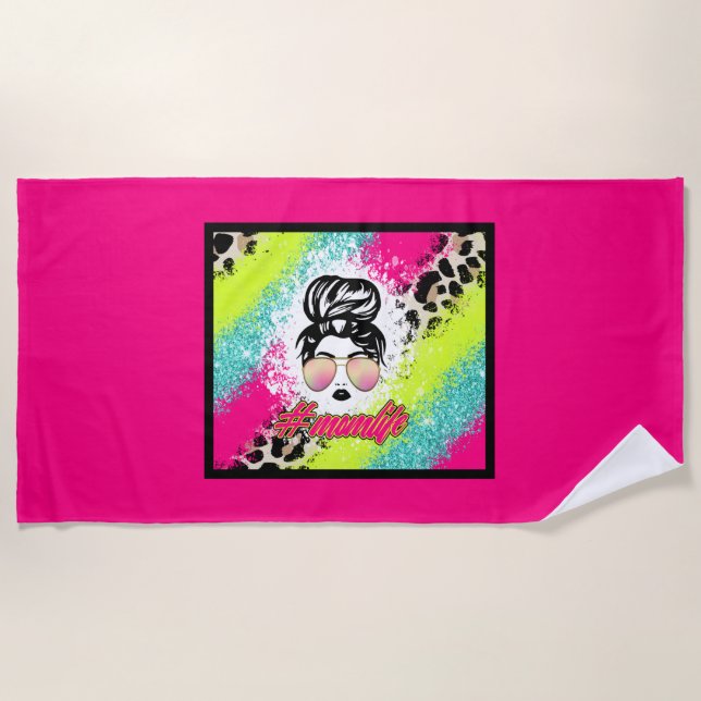Mum Life Beach Towel (Front)