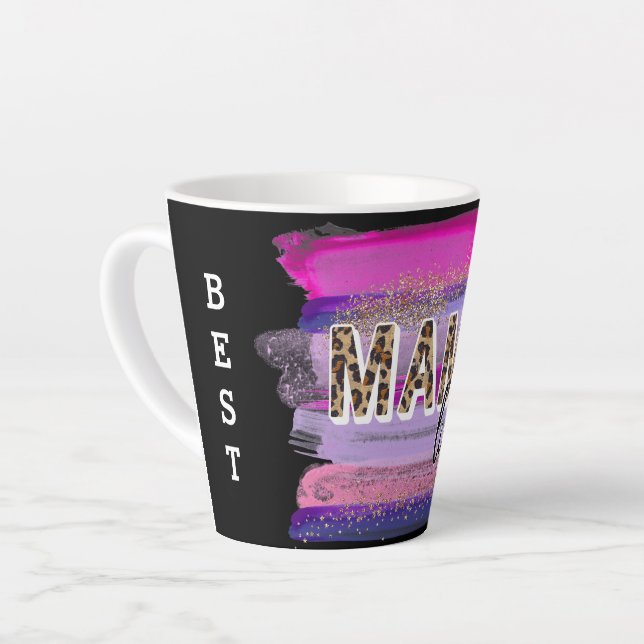 Mum Life Best Ever Customise Latte Mug (Left Angle)