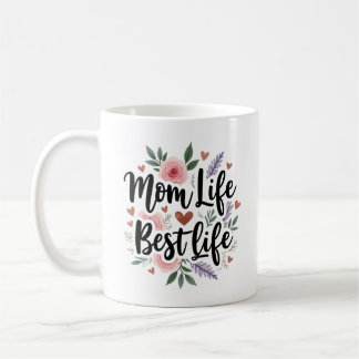 Mum Life Best Life Floral Coffee Mug