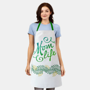 Mum Life Chef Apron - Green Yellow Floral!