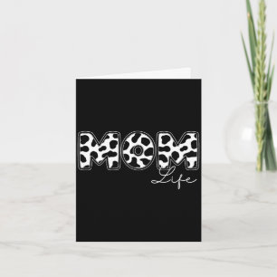 Mum life cow print family matching mother's day card