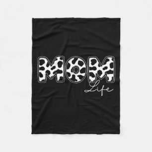 Mum life cow print family matching mother's day  fleece blanket