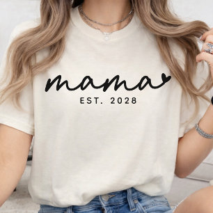 Mum Life Custom Script Mama New Mum Baby Shower T-Shirt