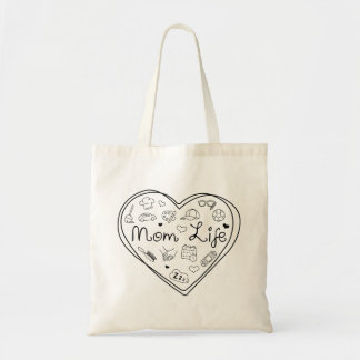 Mum Life - Cute Multitasking Mum Heart Tote Bag