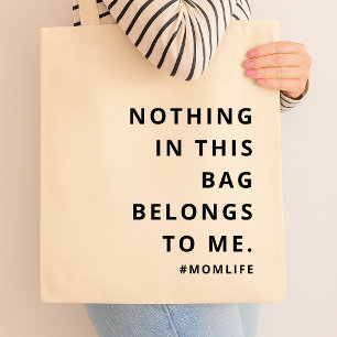 Mum Life Fun Slogan Modern Minimalist Motherhood Tote Bag