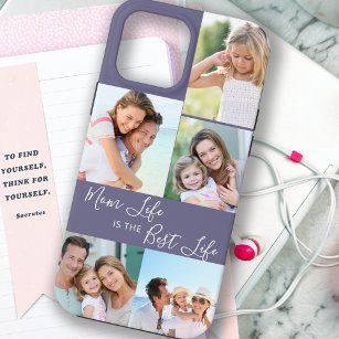 Mum Life is the Best Life 5 Photo Collage Purple iPhone 13 Pro Max Case