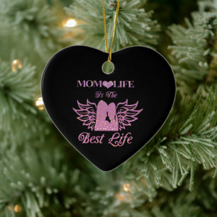 mum life is the best life ceramic ornament