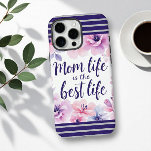 Mum Life Is The Best Life   Watercolor Floral Mum iPhone 16 Pro Max Case