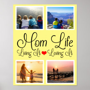 Mum Life Mother's Day Yellow Photo Poster