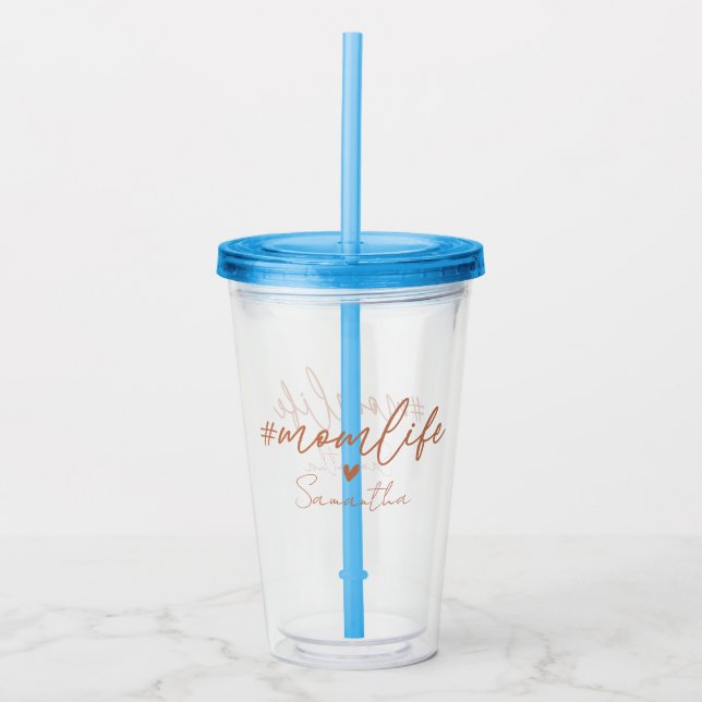 Mum Life - Rustic Charm Design Acrylic Tumbler (Front)