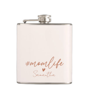 Mum Life - Rustic Charm Design Hip Flask
