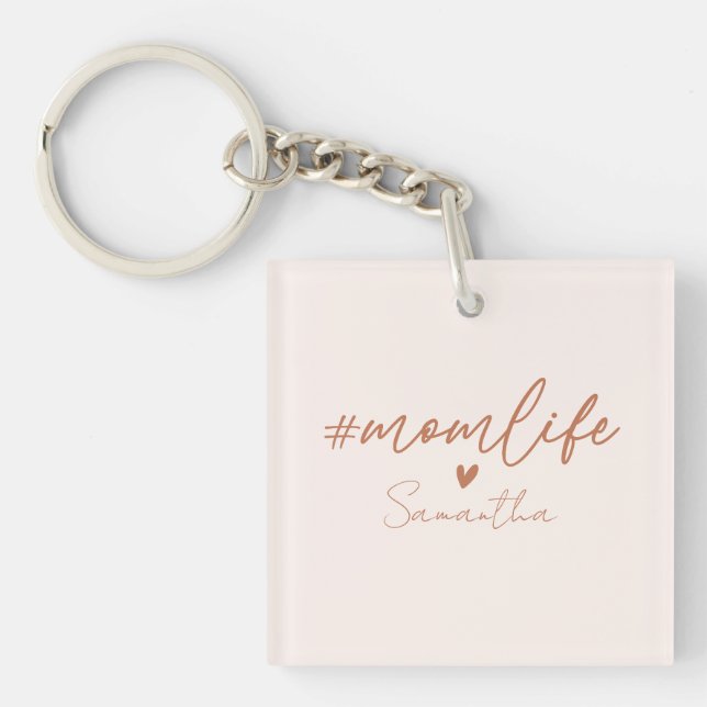 Mum Life - Rustic Charm Design Key Ring (Front)