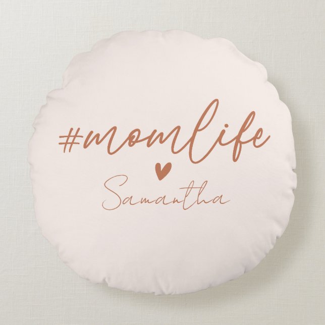 Mum Life - Rustic Charm Design Round Cushion (Front)