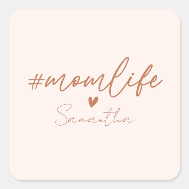 Mum Life - Rustic Charm Design Square Sticker (Front)