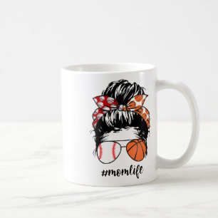 Mum Life Sell Sketll Mum Messy Bun Funny Mothers D Coffee Mug