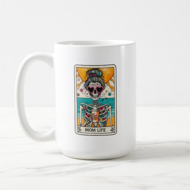 Mum Life Skeleton Tarot Card Coffee Mug (Left)