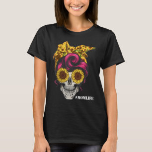 Mum Life Skull Sunflower Women Mother's Day T-Shirt