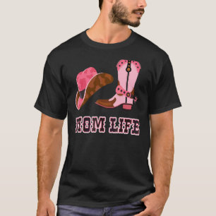 Mum Life Womens Cute Country Girl Boots Bling T-Shirt