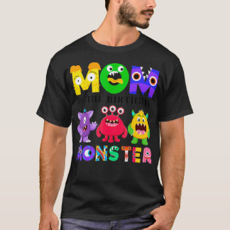 Mum Little Monster Kids 1st Birthday Party Family  T-Shirt
