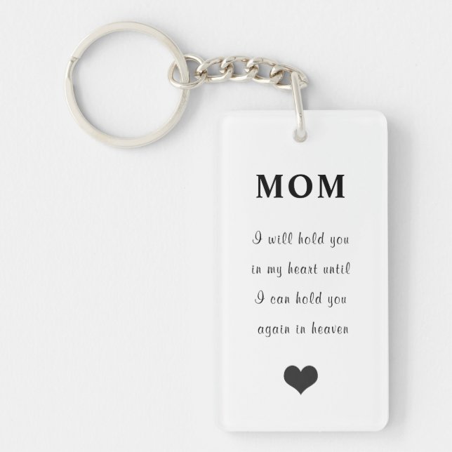 Mum/loss of loved one photo sentimental cute heart key ring (Front)