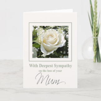 Mum loss Rose sympathy Card