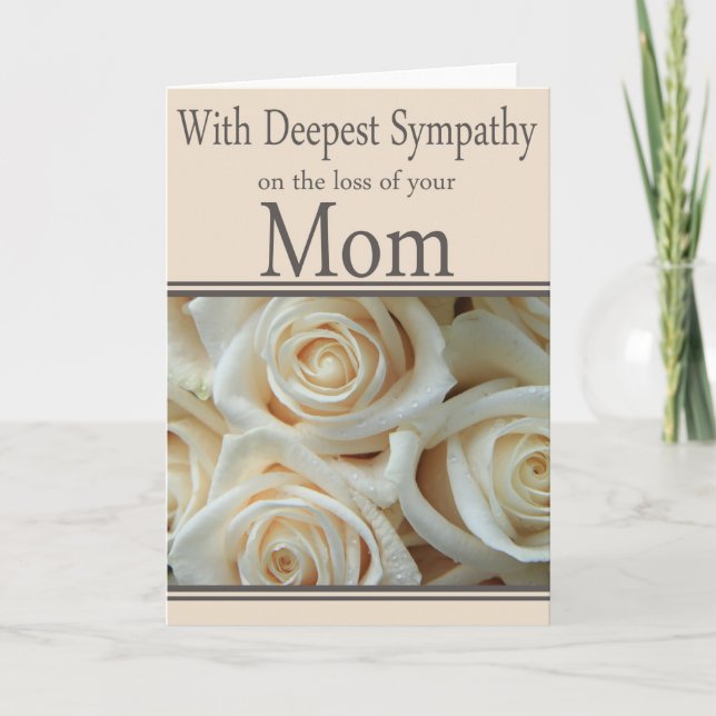 Mum loss Rose sympathy Card (Front)