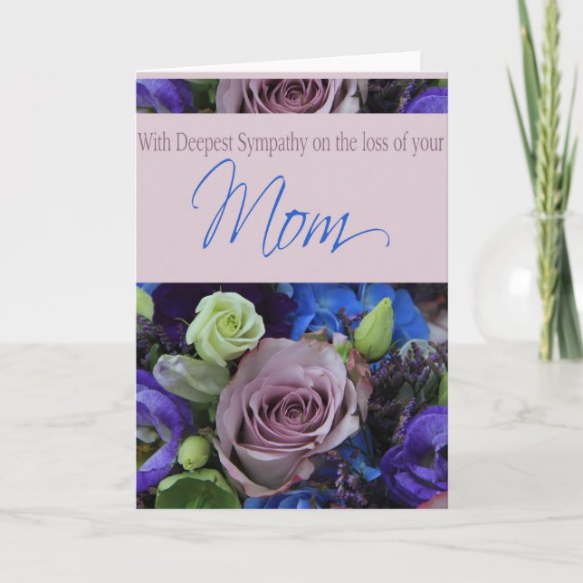 Mum loss Rose sympathy Card (Front)