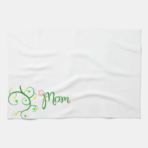 Mum Love Floral Heart Blossom Vines Destiny Sports Tea Towel