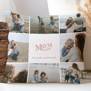Mum Love Neutral Photo Collage Cushion