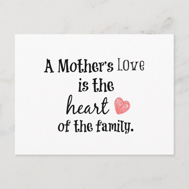 Mum Love Quote Postcard (Front)