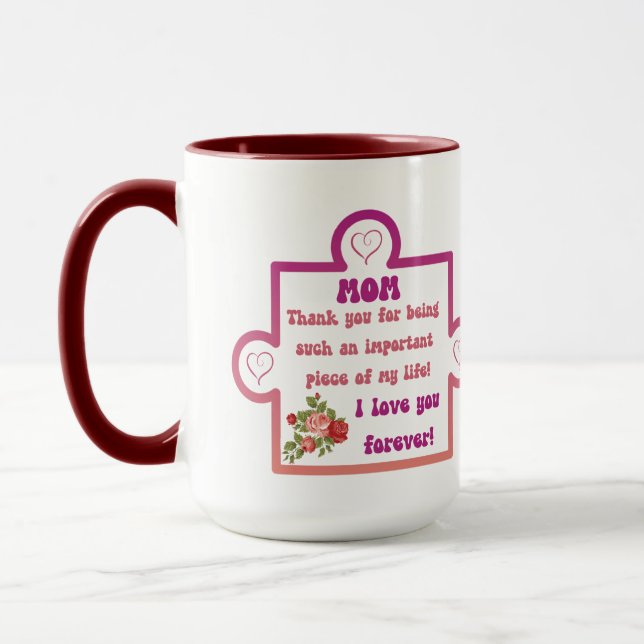 Mum - Love You For Eternity Puzzle Piece  Mug (Left)