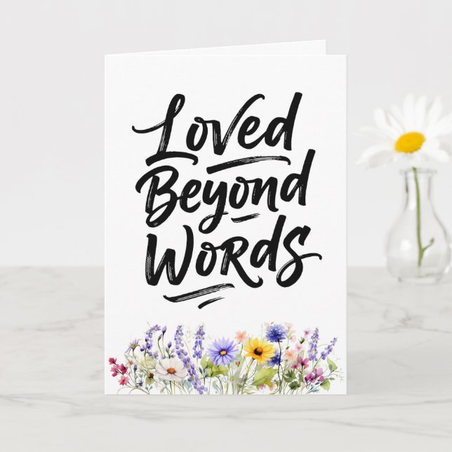 Mum Loved Beyond Words Watercolor Wildflower Card (Small Plant)