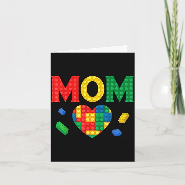 Mum lover master builder building bricks blocks card (Front)