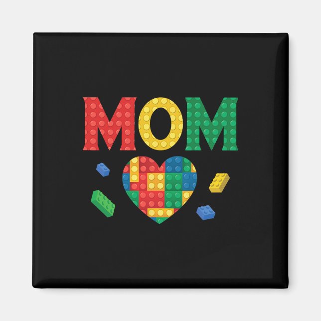 Mum Lover Master Builder Building Bricks Blocks Mo Magnet (Front)