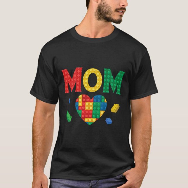 Mum Lover Master Builder Building Bricks Blocks Mo T-Shirt (Front)