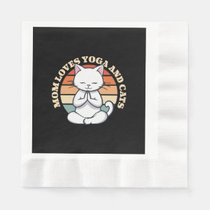 Mum Loves Cats and Yoga Napkin
