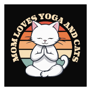 Mum Loves Cats and Yoga Photo Print