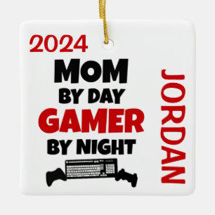 Mum Loves Playing Video Games Ceramic Ornament