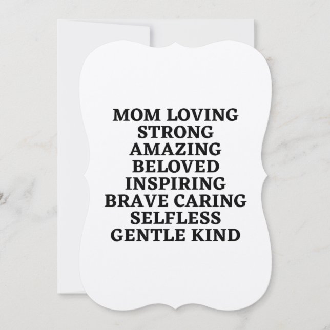 Mum Loving Strong Amazing Beloved Inspiring Brave  (Front)