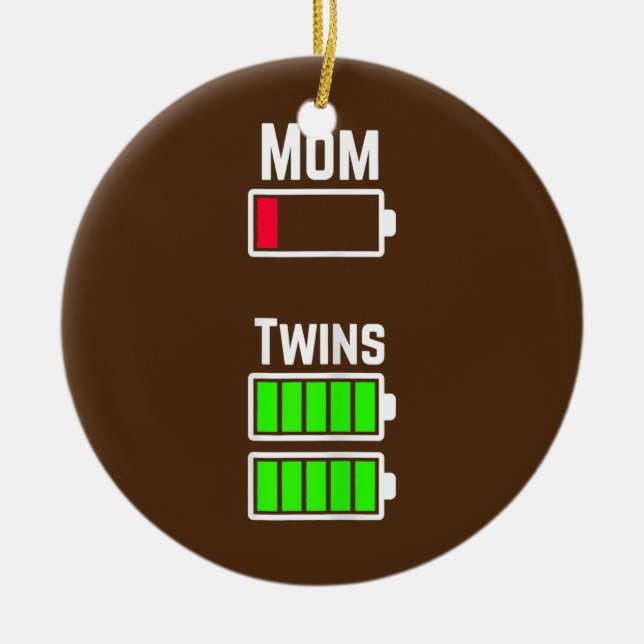 Mum Low Battery Charge  Ceramic Ornament (Front)