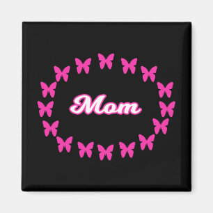 Mum MAGNET With Cute Pink Butterflies