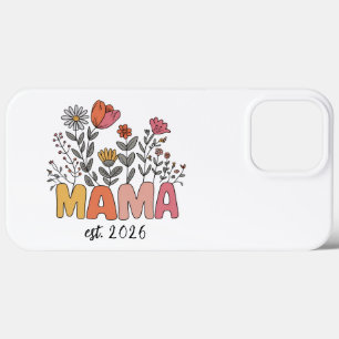Mum Mama Est 2026 Pregnancy Floral Personalised iPhone 13 Pro Max Case