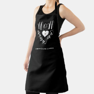 Mum Mama Ma Heart Kids names Apron