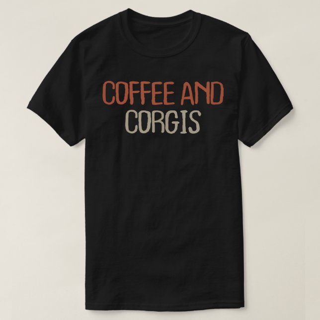 Mum Mama Retro Funny Coffee And Corgis  T-Shirt (Design Front)