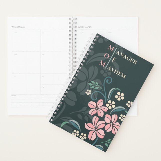 Mum Manager of Mayhem Stylish Floral Planner (Display)