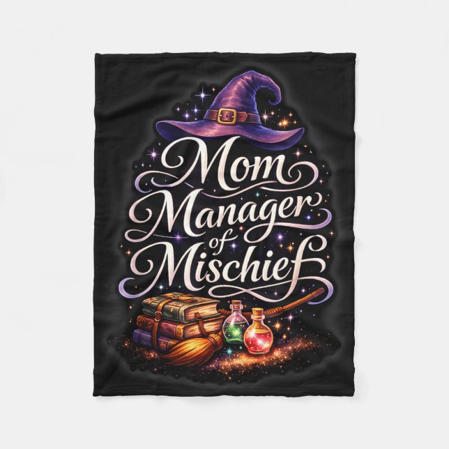 Mum manager of mischief funny magical fantasy cute fleece blanket (Front)
